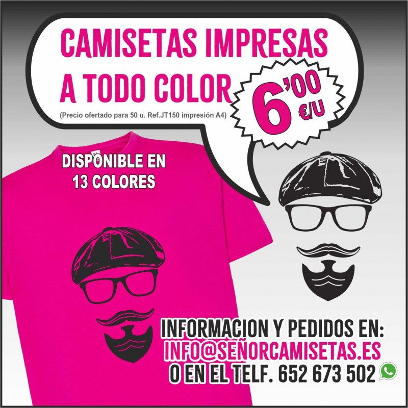 50 CAMISETAS IMPRESA A TODO COLOR
