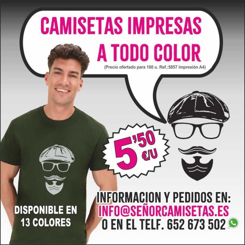 100 CAMISETAS IMPRESA A TODO COLOR